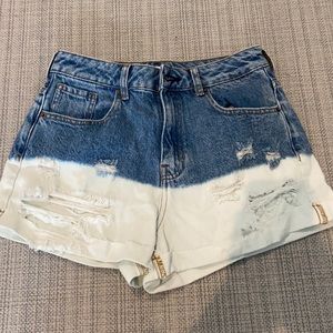Pacsun bleach dipped Jean Shorts high waist